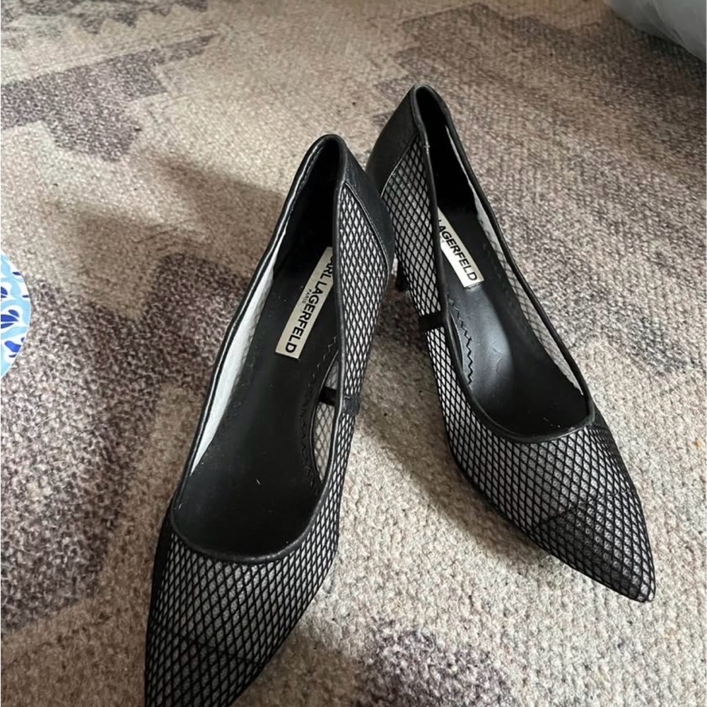 Karl Lagerfeld Black Mesh Heels